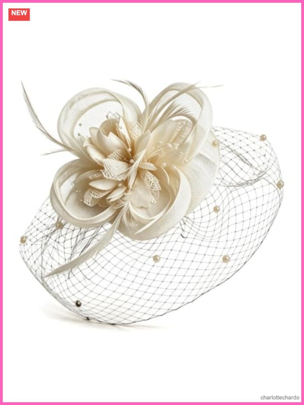 OFFICLUX Floral Feather Fascinator Hat with Headband & Clip for Weddings